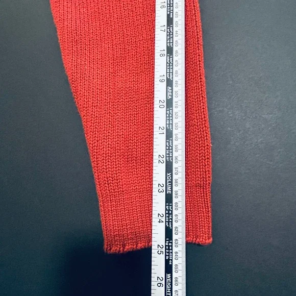 Eddie Bauer Men's‎ Cotton Sweater – Large Orange Ribbed Knit Fall Winter - Picture 9 of 9